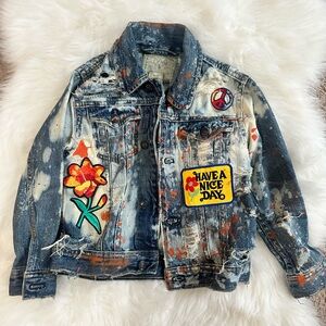 Polo Ralph Lauren Distressed Denim Jacket with Patches